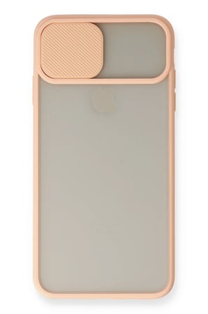 Mey İthalat®   iPhone XS Max Kılıf Palm Buzlu Kamera Sürgülü Silikon - Pembe