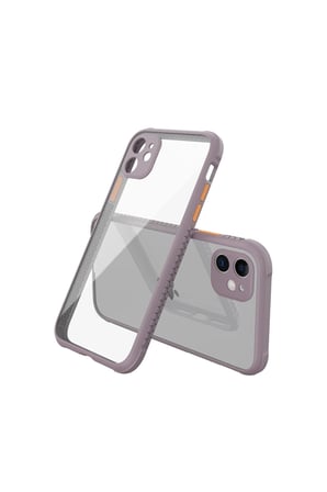 Mey İthalat®   iPhone 12 Mini Kılıf Miami Şeffaf Silikon - Açık Mor