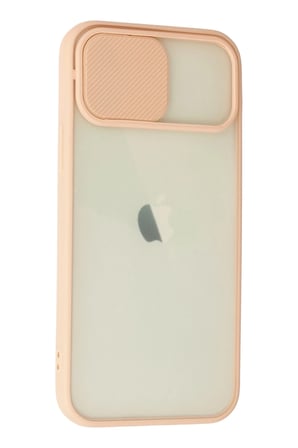 Mey İthalat®   iPhone 12 Kılıf Palm Buzlu Kamera Sürgülü Silikon - Pembe