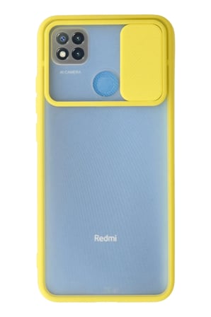 Mey İthalat®   Redmi 9C Kılıf Palm Buzlu Kamera Sürgülü Silikon - Sarı