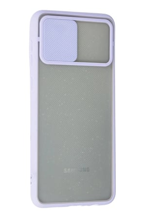 Mey İthalat®  Samsung Galaxy A02 Kılıf Palm Buzlu Kamera Sürgülü Silikon - Lila