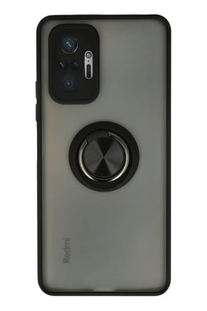 Mey İthalat®   Redmi Note 10 Pro Kılıf Montreal Yüzüklü Silikon Kapak - Siyah