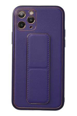 Mey İthalat®   iPhone 11 Pro Kılıf Coco Deri Standlı Kapak - Mor