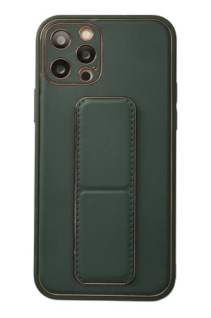 Mey İthalat®   iPhone 12 Pro Kılıf Coco Deri Standlı Kapak - Yeşil