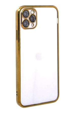 Mey İthalat®   iPhone 11 Pro Kılıf  Lensli Silikon - Gold