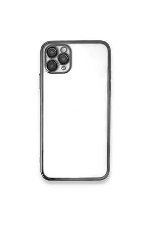 Mey İthalat®   iPhone 11 Pro Kılıf  Lensli Silikon - Gümüş
