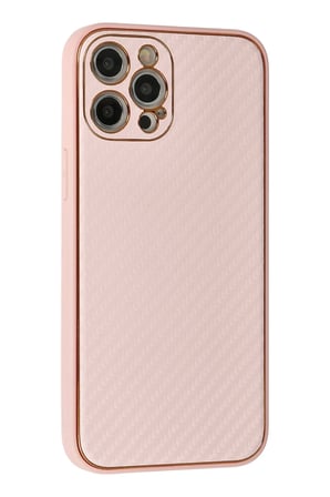 Mey İthalat®   iPhone 12 Pro Kılıf Coco Karbon Silikon - Pembe