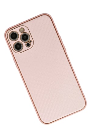 Mey İthalat®   iPhone 12 Pro Kılıf Coco Karbon Silikon - Pembe