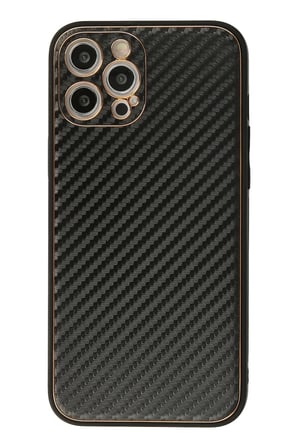 Mey İthalat®   iPhone 12 Pro Max Kılıf Coco Karbon Silikon - Siyah