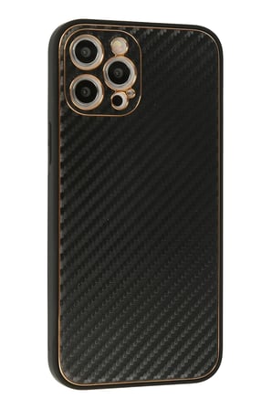 Mey İthalat®   iPhone 12 Pro Max Kılıf Coco Karbon Silikon - Siyah