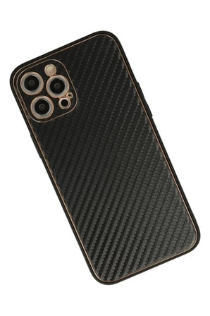 Mey İthalat®   iPhone 12 Pro Max Kılıf Coco Karbon Silikon - Siyah