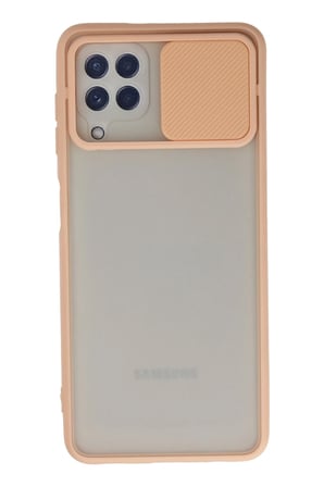 Mey İthalat®  Samsung Galaxy A22 Kılıf Palm Buzlu Kamera Sürgülü Silikon - Pembe