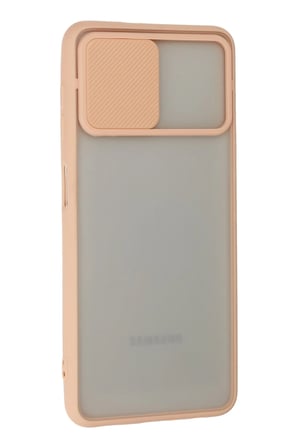 Mey İthalat®  Samsung Galaxy A22 Kılıf Palm Buzlu Kamera Sürgülü Silikon - Pembe