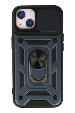 Mey İthalat®   iPhone 13 Kılıf Pars Lens Yüzüklü Silikon - Lacivert