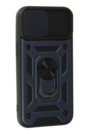 Mey İthalat®   iPhone 13 Kılıf Pars Lens Yüzüklü Silikon - Lacivert