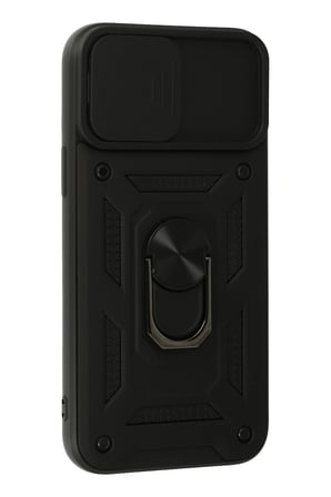 Mey İthalat®   iPhone 13 Pro Max Kılıf Pars Lens Yüzüklü Silikon - Siyah