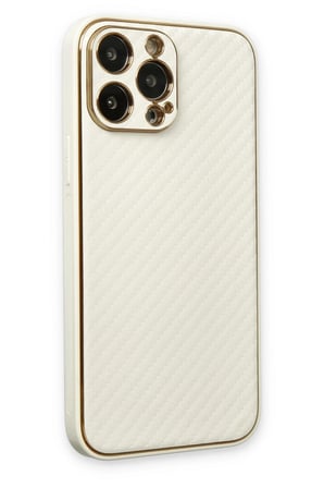 Mey İthalat®   iPhone 13 Pro Kılıf Coco Karbon Silikon - Beyaz