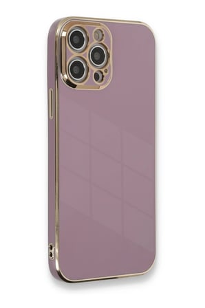 Mey İthalat®   iPhone 12 Pro Max Kılıf Volet Silikon - Mor