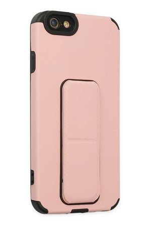Mey İthalat®   iPhone 6 Kılıf Mega Standlı Silikon - Pudra