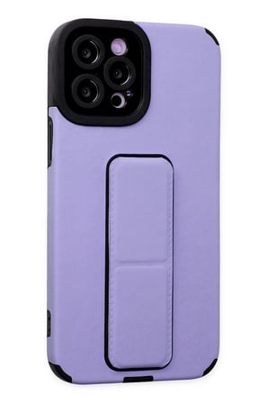 Mey İthalat®   iPhone 12 Pro Max Kılıf Mega Standlı Silikon - Lila
