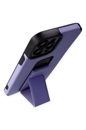 Mey İthalat®   iPhone 12 Pro Max Kılıf Mega Standlı Silikon - Lila