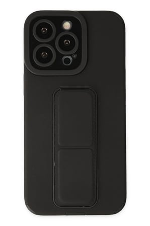 Mey İthalat®   iPhone 13 Pro Max Kılıf Mega Standlı Silikon - Siyah