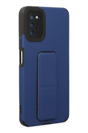 Mey İthalat®  Samsung Galaxy A03S Kılıf Mega Standlı Silikon - Mavi