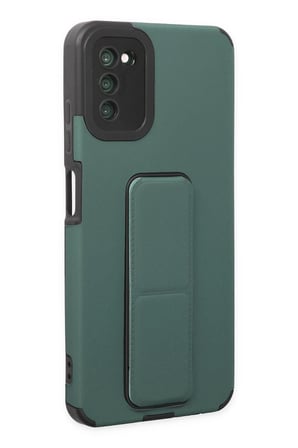 Mey İthalat®  Samsung Galaxy A03S Kılıf Mega Standlı Silikon - Yeşil