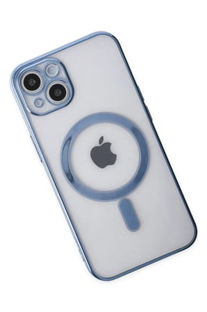 Mey İthalat®   iPhone 14 Plus Kılıf Magneticsafe Lazer Silikon - Sierra Blue