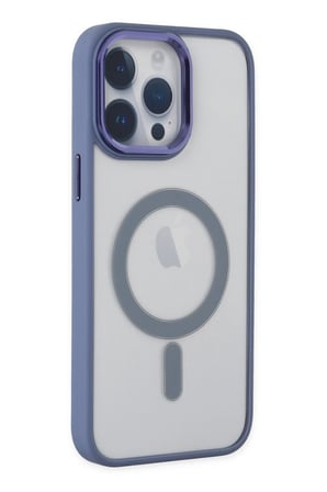 Mey İthalat®   iPhone 14 Pro Max Kılıf Room Magneticsafe Silikon - Sierra Blue