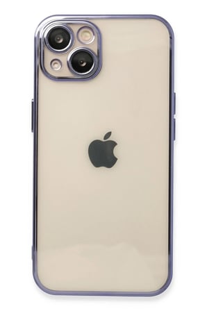 Mey İthalat®   iPhone 14 Kılıf  Lensli Silikon - Mor