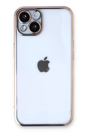 Mey İthalat®   iPhone 14 Plus Kılıf  Lensli Silikon - Gold
