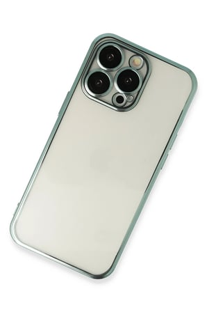 Mey İthalat®   iPhone 14 Pro Kılıf  Lensli Silikon - Yeşil