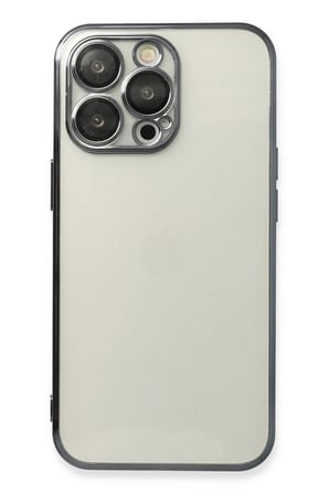 Mey İthalat®   iPhone 14 Pro Max Kılıf  Lensli Silikon - Siyah