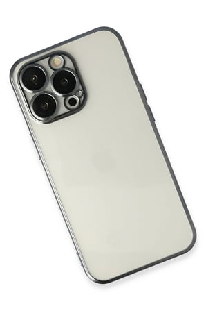 Mey İthalat®   iPhone 14 Pro Max Kılıf  Lensli Silikon - Siyah