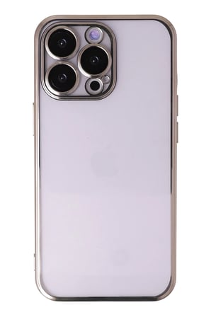 Mey İthalat®   iPhone 14 Pro Max Kılıf  Lensli Silikon - Gold