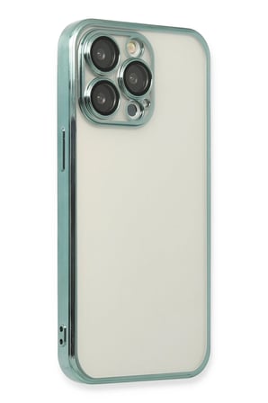 Mey İthalat®   iPhone 14 Pro Max Kılıf  Lensli Silikon - Yeşil