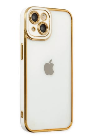 Mey İthalat®   iPhone 14 Plus Kılıf Liva Lens Silikon - Beyaz