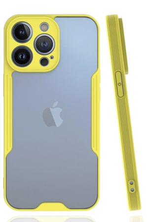 Mey İthalat®   iPhone 14 Pro Max Kılıf Platin Silikon - Sarı