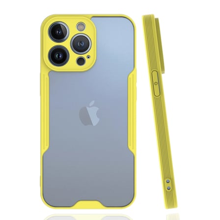 Mey İthalat®   iPhone 14 Pro Max Kılıf Platin Silikon - Sarı
