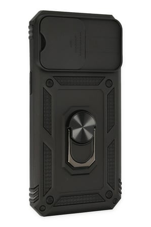 Mey İthalat®   iPhone 14 Pro Kılıf Pars Lens Yüzüklü Silikon - Siyah