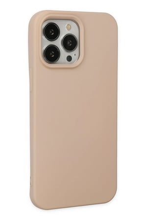 Mey İthalat®   iPhone 14 Pro Kılıf Nano içi Kadife Silikon - Pudra