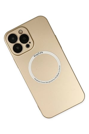 Mey İthalat®   iPhone 14 Pro Max Kılıf Jack Magneticsafe Lens Silikon - Gold
