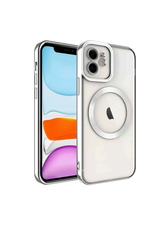 Mey İthalat®   iPhone 12 Kılıf Kross Magneticsafe Kapak - Gümüş