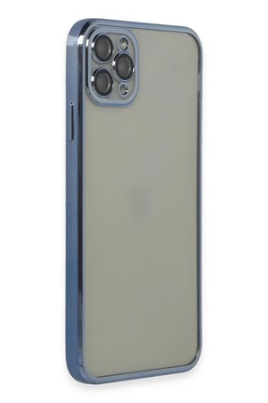Mey İthalat®   iPhone 11 Pro Max Kılıf  Lensli Silikon - Açık Mavi