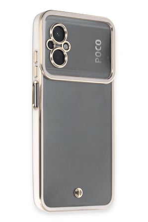 Mey İthalat®   Poco M5 Kılıf Liva Lens Silikon - Beyaz