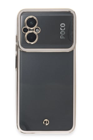 Mey İthalat®   Poco M5 Kılıf Liva Lens Silikon - Beyaz