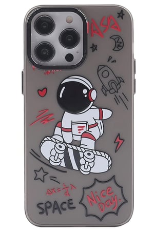 Mey İthalat®   iPhone 14 Pro Kılıf  Desenli Kapak -  Siyah - 1