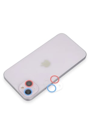 Mey İthalat®   iPhone 13 Renkli Kamera Lens Koruma Cam - Pembe-Mavi