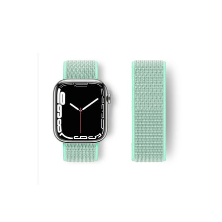 Mey İthalat®   Watch 42mm Hasırlı Cırtcırtlı Kordon - Turkuaz